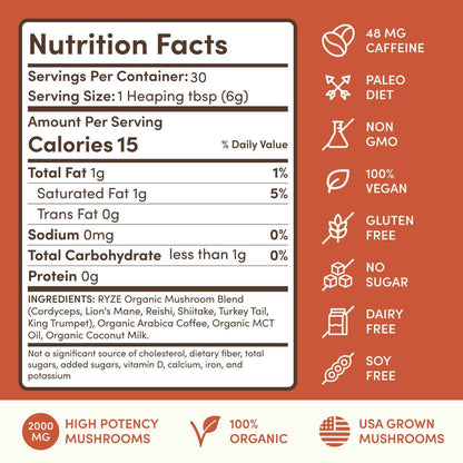 Ryze Mushroom Coffee (30 Servings) - Clearance Sale
