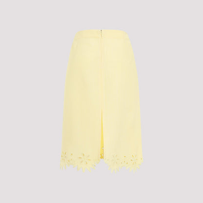 Bottega Veneta Grainy English Embroidery Midi Skirt Women by Luosophy