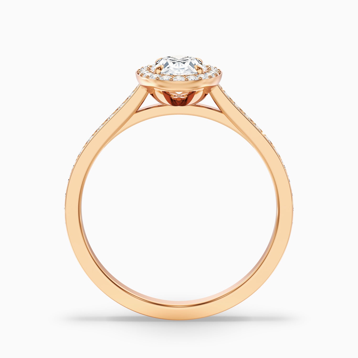 Erin 2.5 Carat Oval Halo Pave Lab Grown Engagement Ring in 925 Sterling Silver