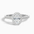 Erin 4 Carat Oval Halo Pave Lab Grown Engagement Ring in 14k White Gold  DestGlow