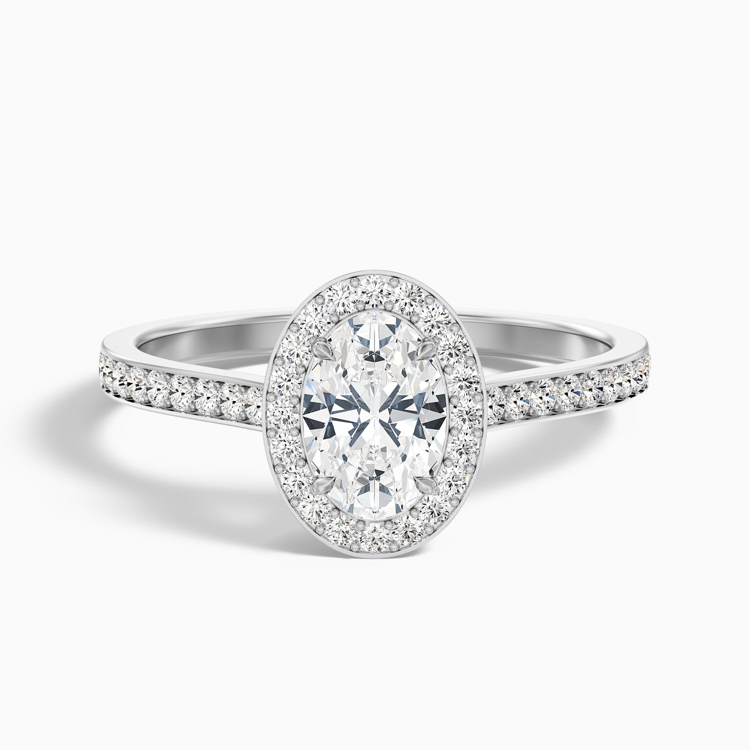 Erin 1.5 Carat Oval Halo Pave Lab Grown Engagement Ring in 18k Yellow Gold  DestGlow