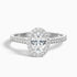 Erin 2 Carat Oval Halo Pave Lab Grown Engagement Ring in 18k White Gold  DestGlow