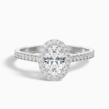 Erin 3.5 Carat Oval Halo Pave Lab Grown Engagement Ring in 10k Yellow Gold  DestGlow
