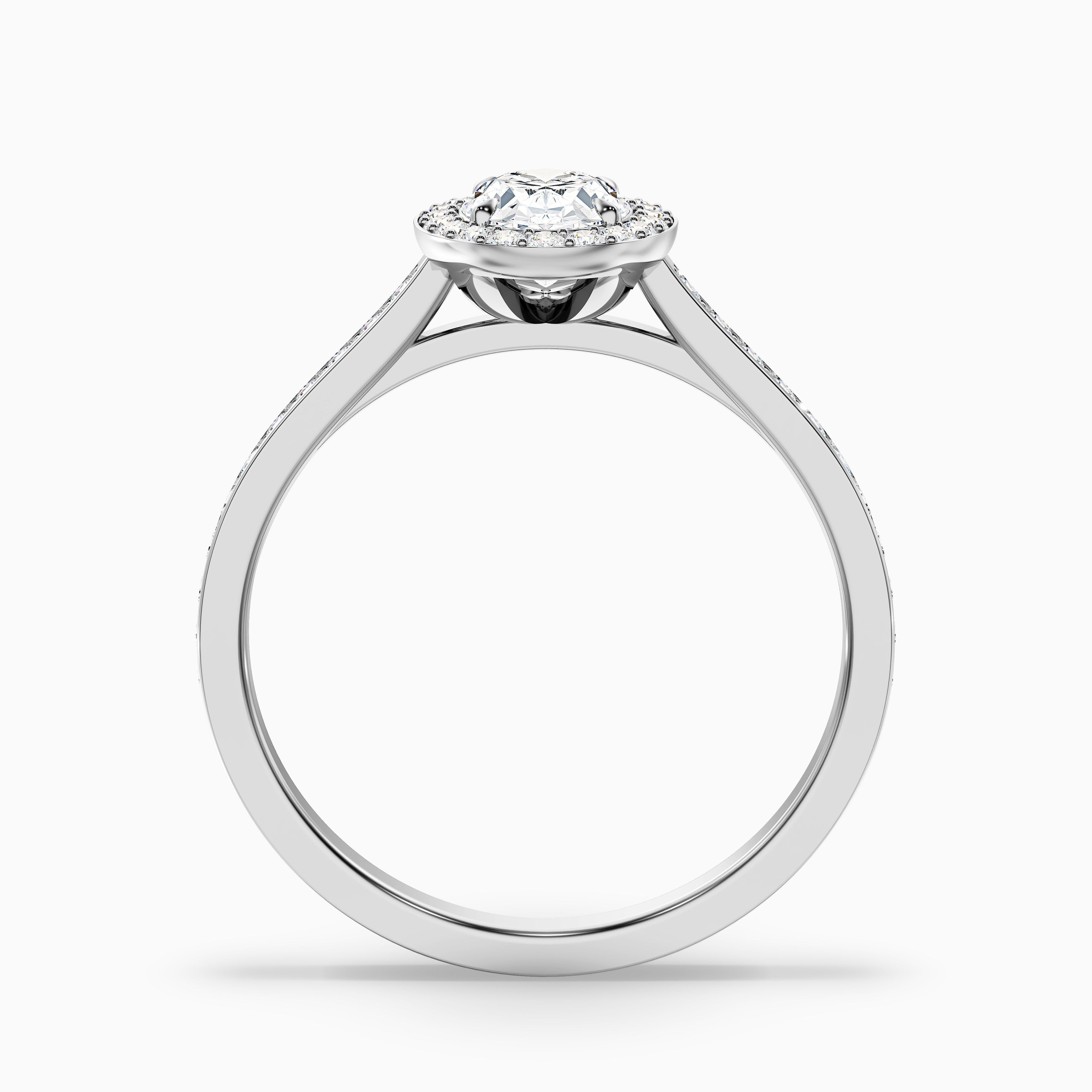 Erin 2.5 Carat Oval Halo Pave Lab Grown Engagement Ring in 10k Yellow Gold