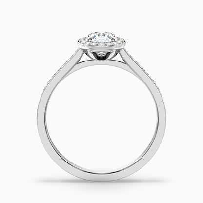 Erin 5 Carat Oval Halo Pave Lab Grown Engagement Ring in 14k Rose Gold