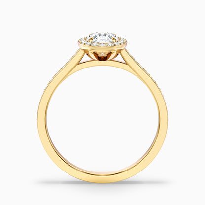 Erin 4.5 Carat Oval Halo Pave Lab Grown Engagement Ring in 10k Yellow Gold
