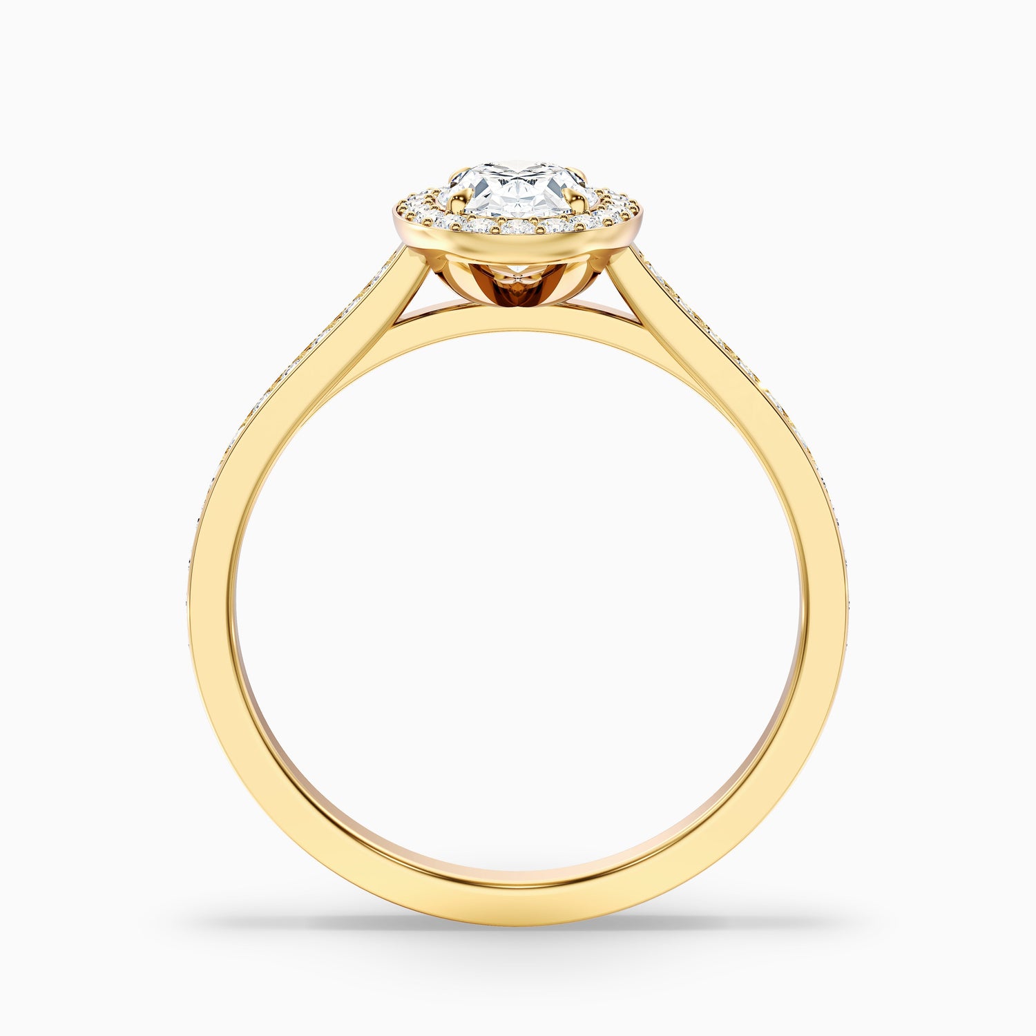 Emily 4 Carat Oval Halo Pave Moissanite Diamond Ring in 14k Rose Gold