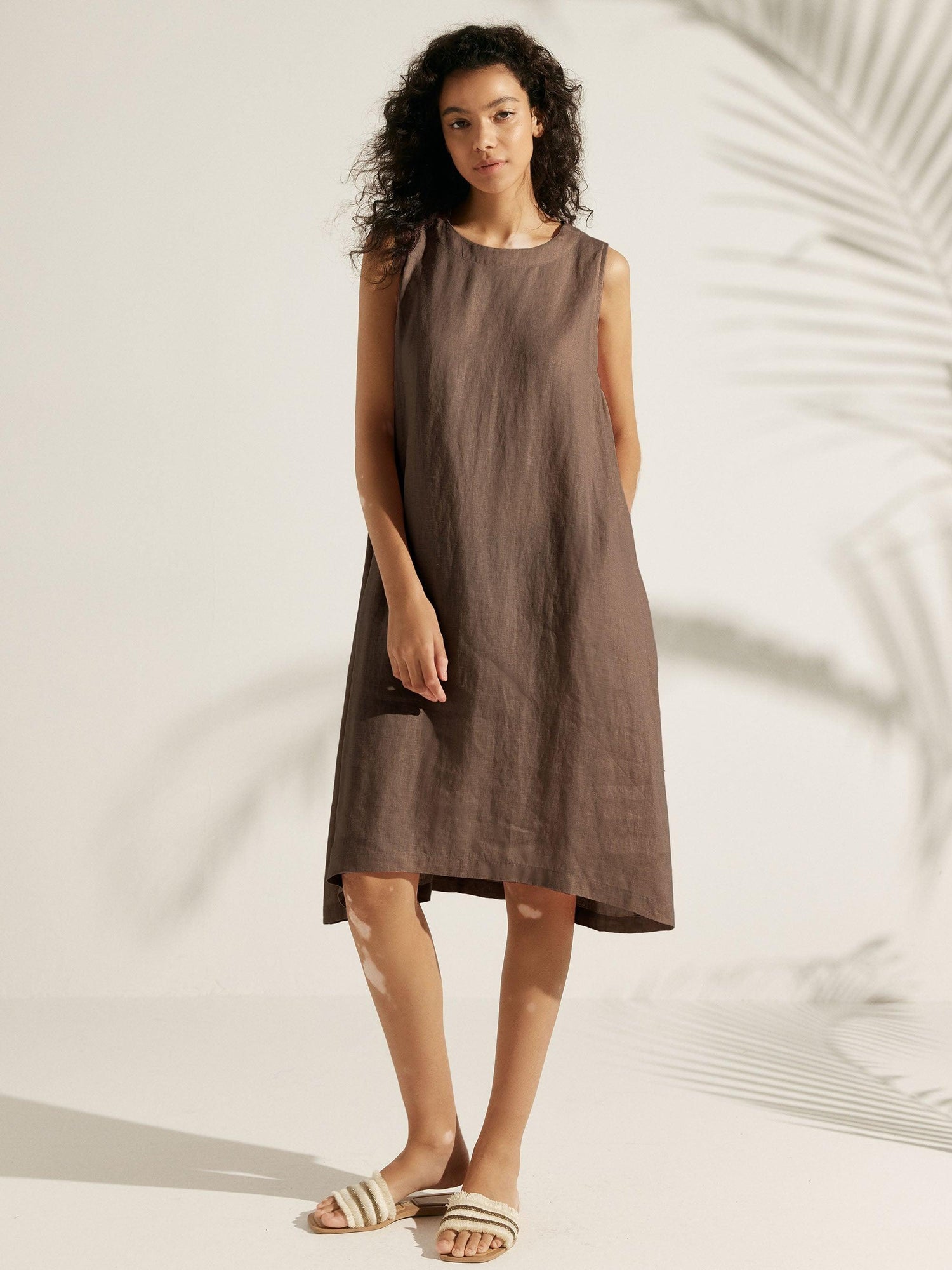 100% Linen Sleeveless Dress SIENNA by LINTICO
