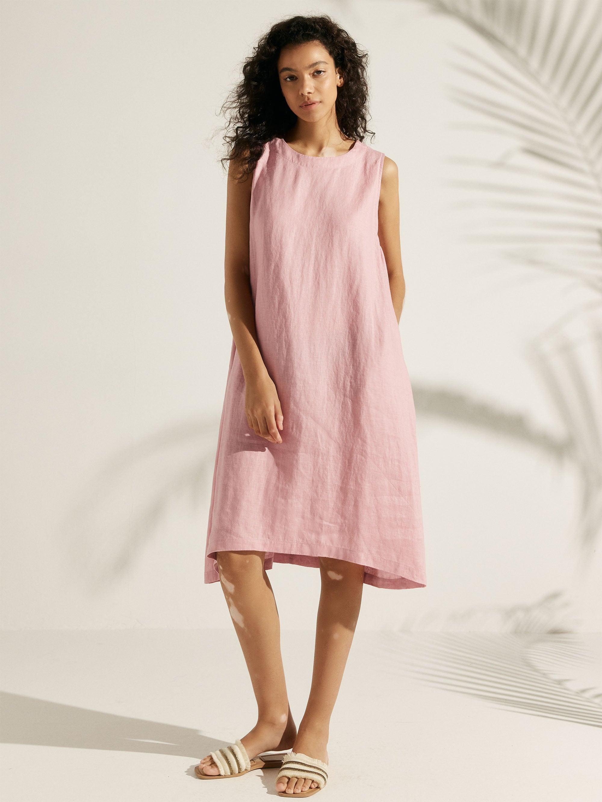 100% Linen Sleeveless Dress SIENNA 