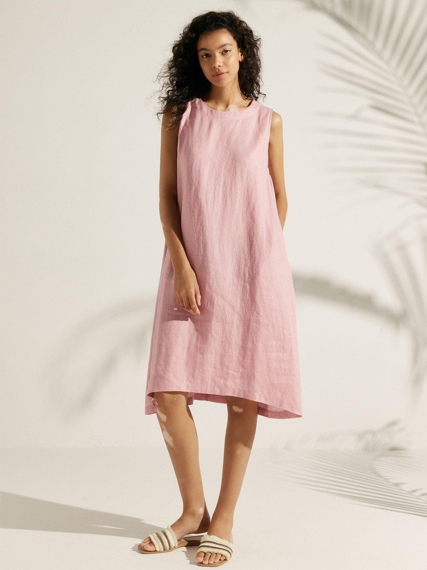 100% Linen Sleeveless Dress SIENNA by LINTICO