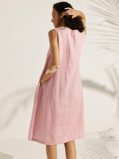 100% Linen Sleeveless Dress SIENNA 