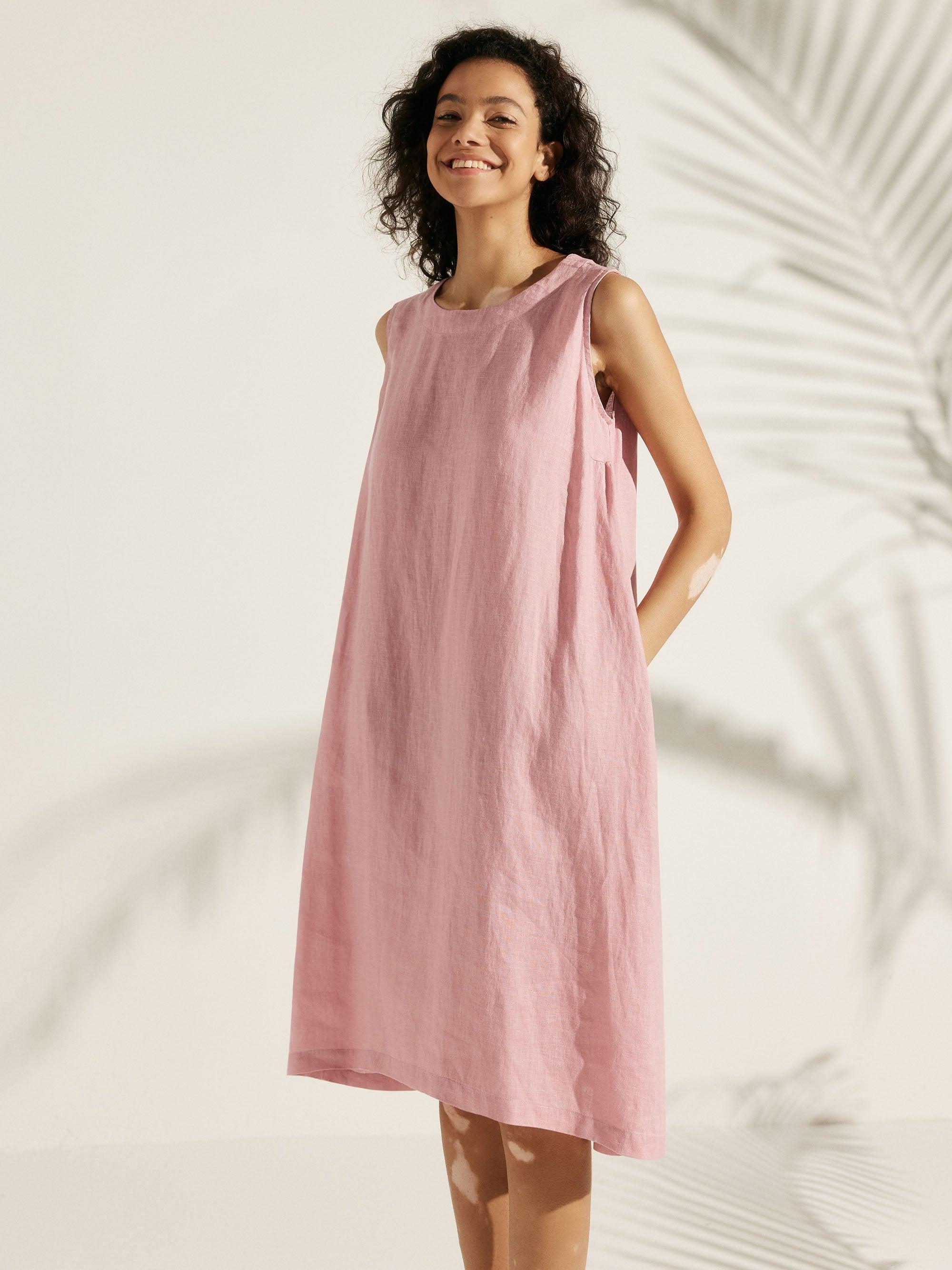 100% Linen Sleeveless Dress SIENNA by LINTICO