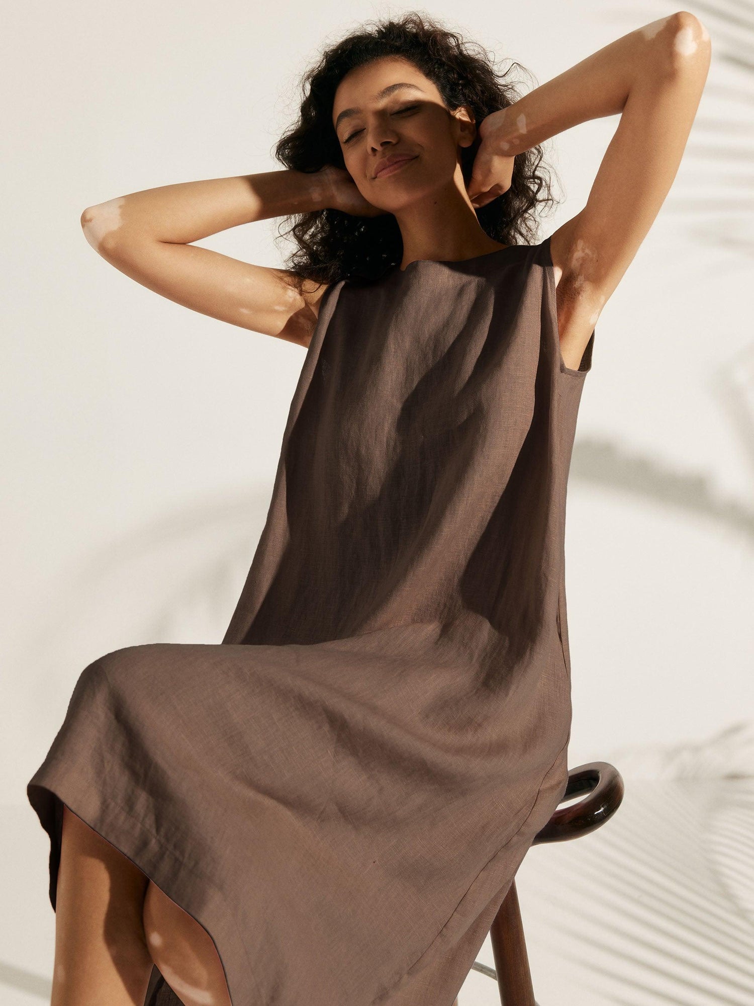 100% Linen Sleeveless Dress SIENNA by LINTICO