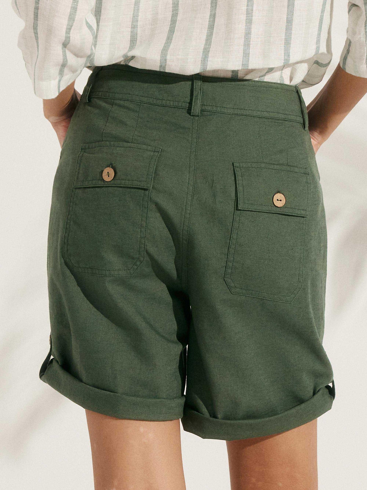 Linen Button-Fly Quarter Shorts LUCY by LINTICO