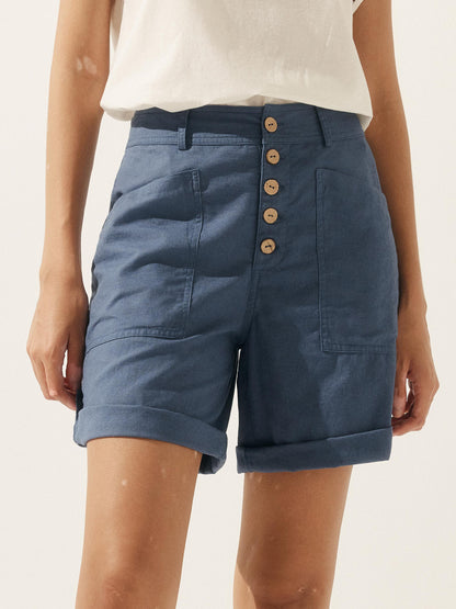 Linen Button-Fly Quarter Shorts LUCY by LINTICO