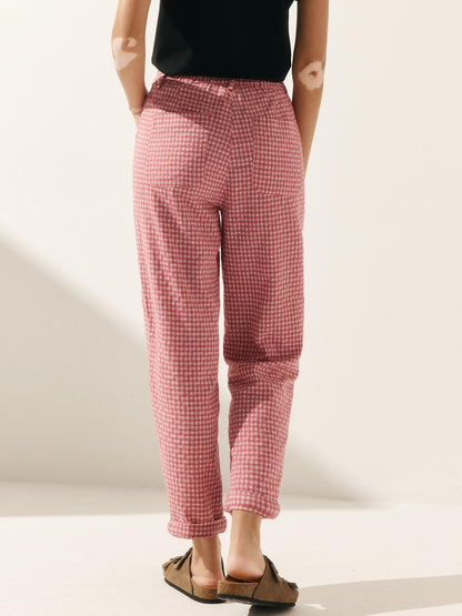 Linen Simple Button Fly Trousers HEIDI by LINTICO
