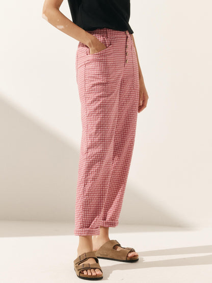 Linen Simple Button Fly Trousers HEIDI by LINTICO