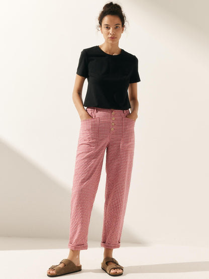 Linen Simple Button Fly Trousers HEIDI by LINTICO