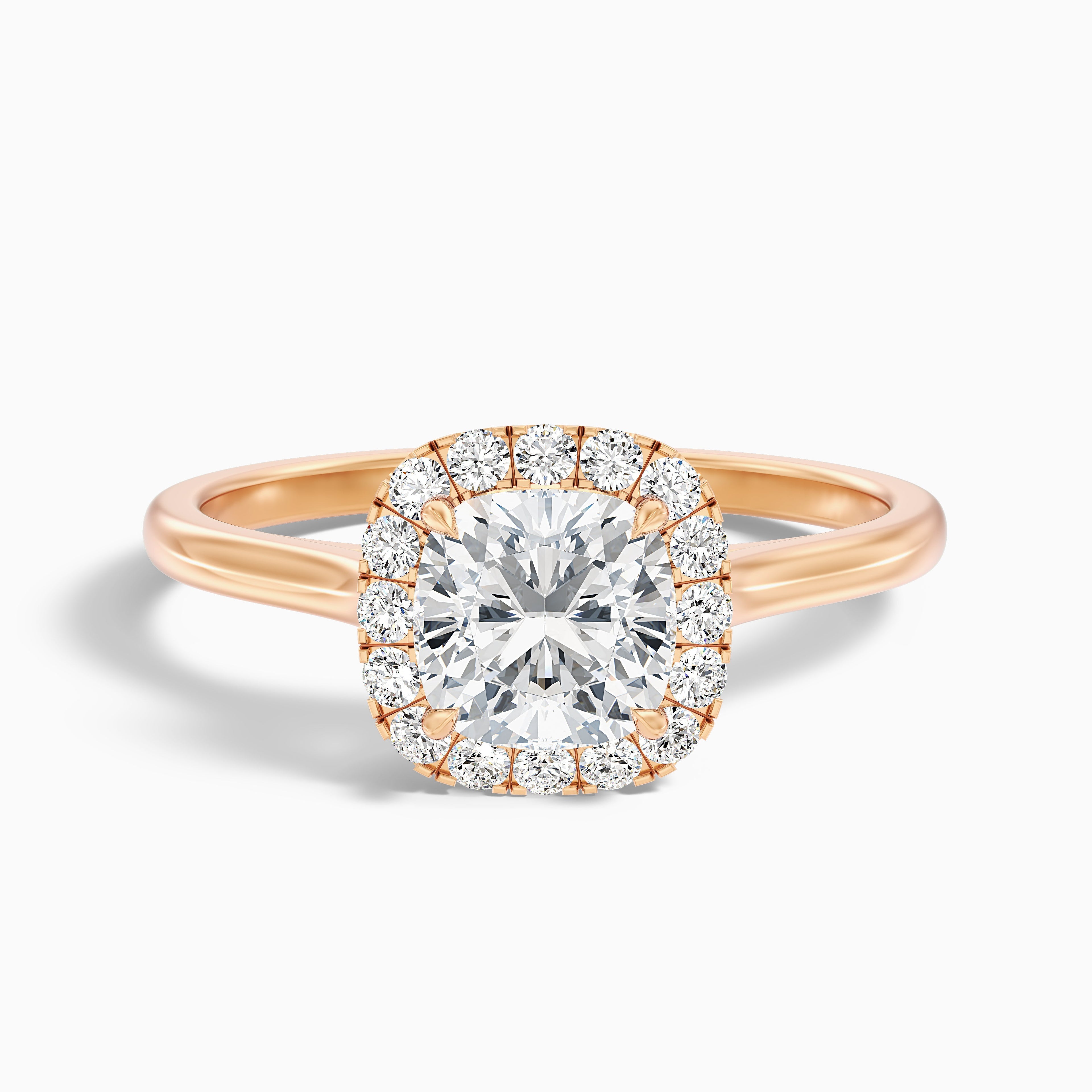 Jeri 4.5 Carat Cushion Cut Halo Lab Grown Engagement Ring in 18k Yellow Gold  DestGlow