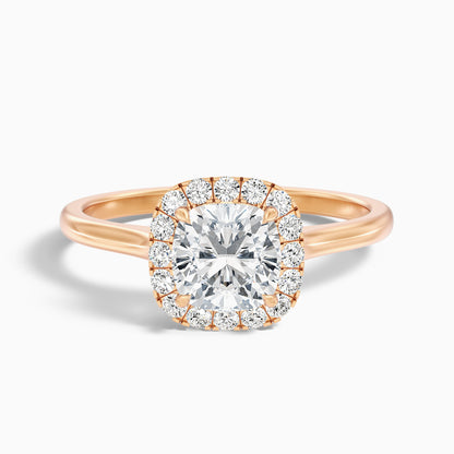 Jeri 4 Carat Cushion Cut Halo Lab Grown Engagement Ring in 10k Yellow Gold  DestGlow