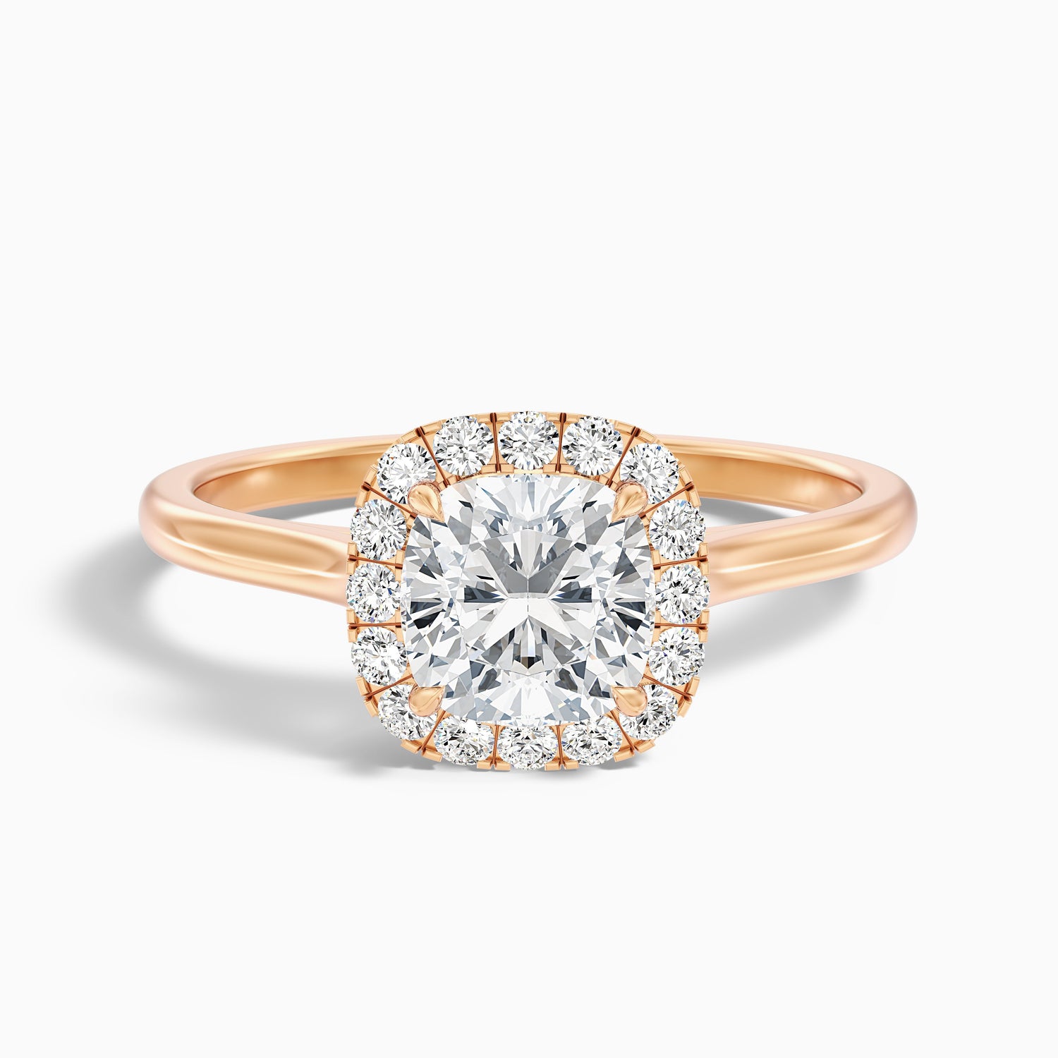 Jeri 1 Carat Cushion Cut Halo Lab Grown Engagement Ring in Platinum