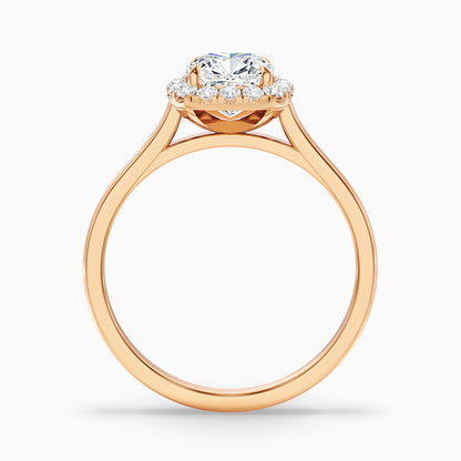 Jeri 2.5 Carat Cushion Cut Halo Lab Grown Engagement Ring in 18k Yellow Gold  DestGlow