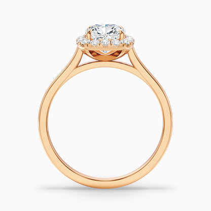 Jeri 4.5 Carat Cushion Cut Halo Lab Grown Engagement Ring in 10k Yellow Gold  DestGlow