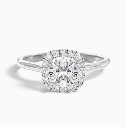 Jeri 3 Carat Cushion Cut Halo Lab Grown Engagement Ring in 14k Yellow Gold  DestGlow