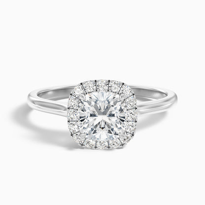 Jeri 3.5 Carat Cushion Cut Halo Lab Grown Engagement Ring in 14k Yellow Gold  DestGlow