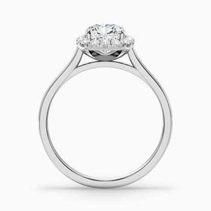 Jeri 5 Carat Cushion Cut Halo Lab Grown Engagement Ring in 14k White Gold  DestGlow