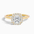 Jeri 3 Carat Cushion Cut Halo Lab Grown Engagement Ring in 10k Yellow Gold  DestGlow