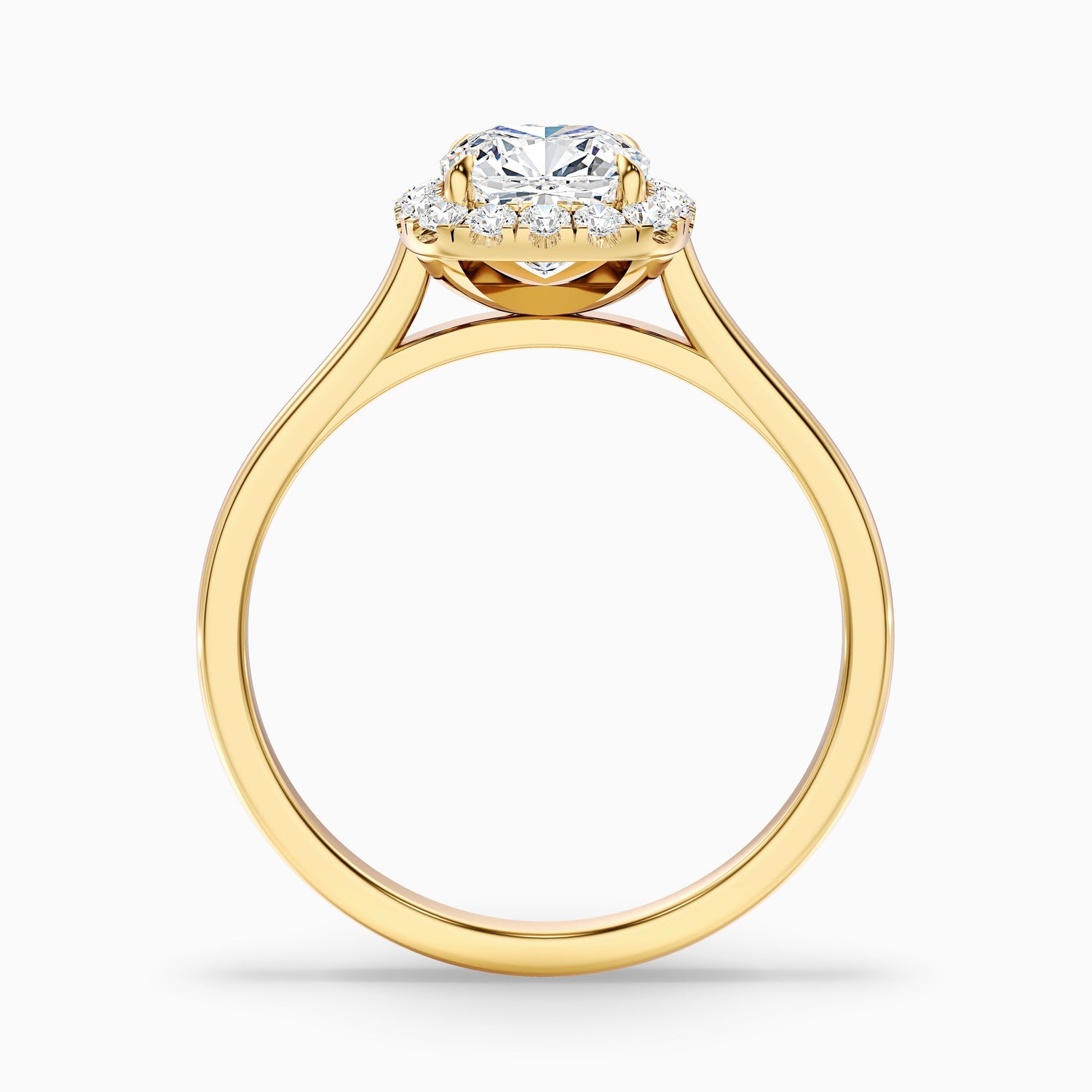 Jeri 1.5 Carat Cushion Cut Halo Lab Grown Engagement Ring in 14k Yellow Gold  DestGlow