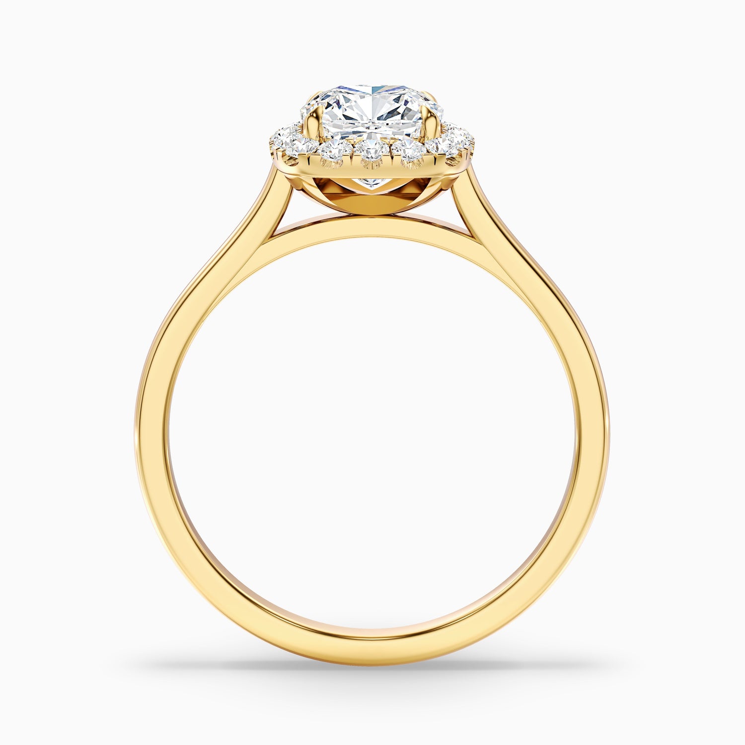 Jeri 3.5 Carat Cushion Cut Halo Lab Grown Engagement Ring in 10k Yellow Gold  DestGlow