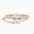 Jessy 1.5 Carat Oval Cut Side Stone Pave Lab Grown Engagement Ring in 18k Rose Gold  DestGlow