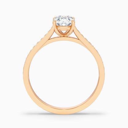 Jessy 5 Carat Oval Cut Side Stone Pave Lab Grown Engagement Ring in 14k White Gold