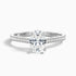 Jessy 4.5 Carat Oval Cut Side Stone Pave Lab Grown Engagement Ring in 14k White Gold  DestGlow