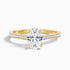 Jessy 3.5 Carat Oval Cut Side Stone Pave Lab Grown Engagement Ring in 14k Yellow Gold  DestGlow