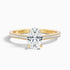 Jessy 1 Carat Oval Cut Side Stone Pave Lab Grown Engagement Ring in 14k Yellow Gold  DestGlow