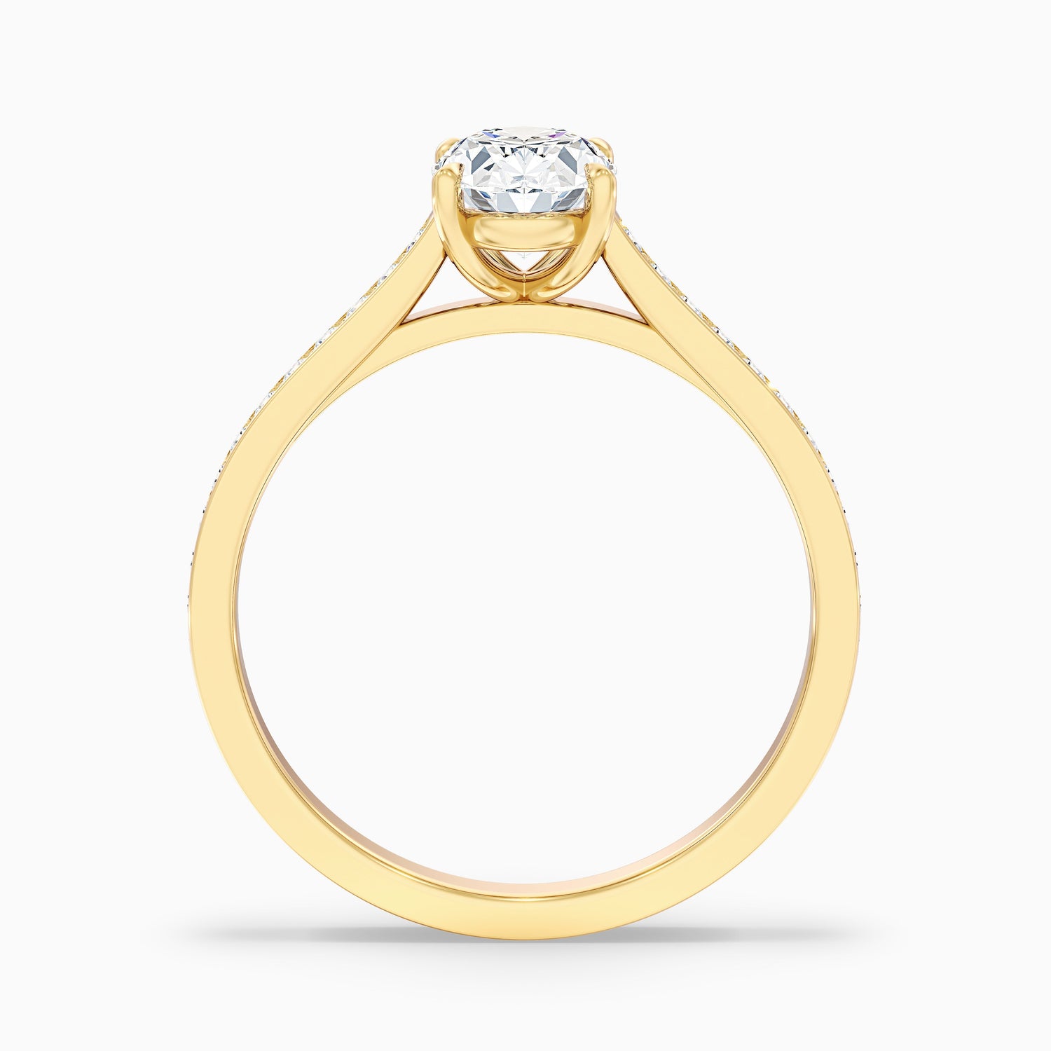 Jessy 1.5 Carat Oval Cut Side Stone Pave Lab Grown Engagement Ring in 10k White Gold