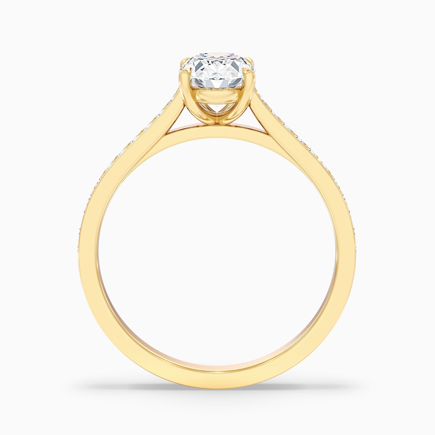 Jessy 4.5 Carat Oval Cut Side Stone Pave Lab Grown Engagement Ring in 10k White Gold  DestGlow