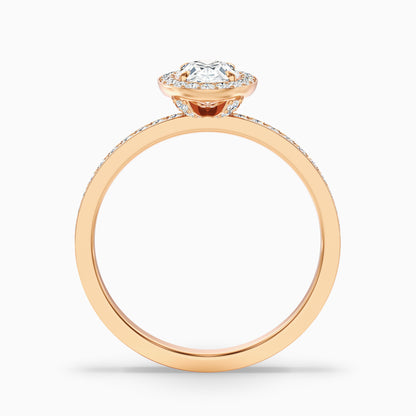 Eden 4.5 Carat Oval Halo Pave Lab Grown Engagement Ring in 10k White Gold