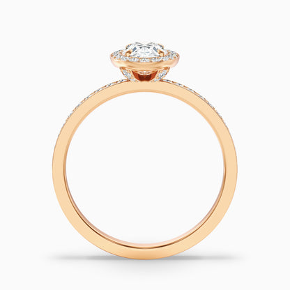 Claudia 2 Carat Oval Halo Pave Moissanite Diamond Ring in 10k Yellow Gold