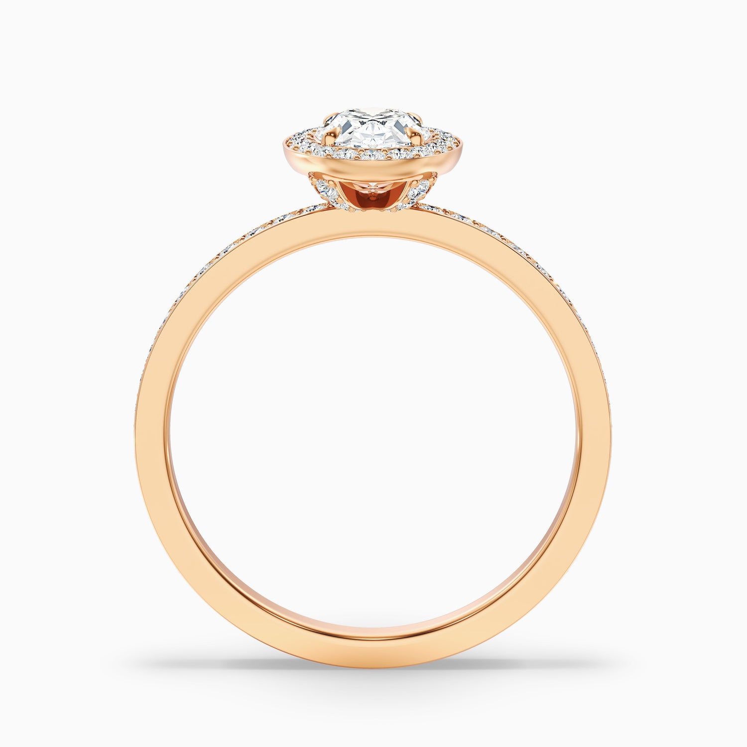 Claudia 1.5 Carat Oval Halo Pave Moissanite Diamond Ring in 14k Yellow Gold