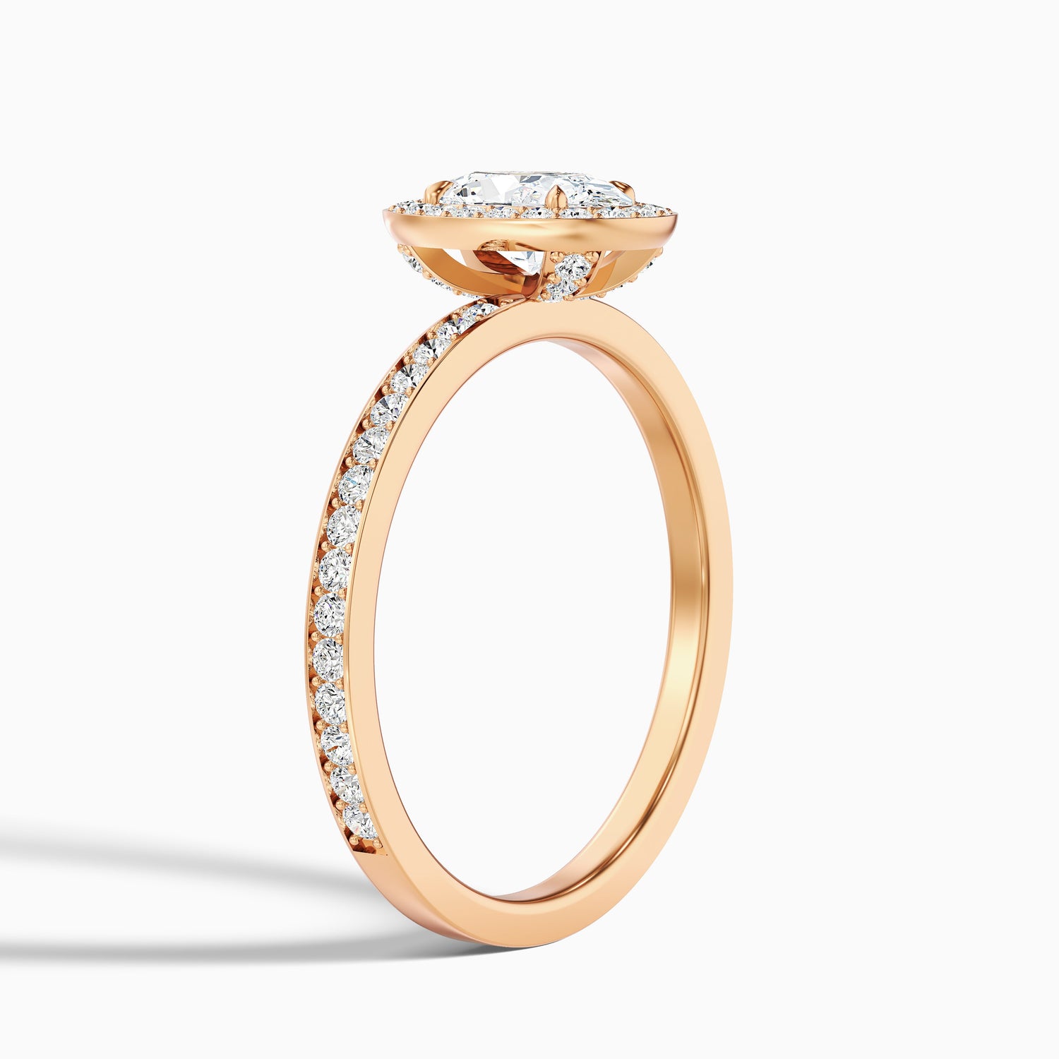 Eden 1.5 Carat Oval Halo Pave Lab Grown Engagement Ring in 18k White Gold