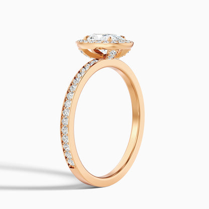Eden 2.5 Carat Oval Halo Pave Lab Grown Engagement Ring in Platinum