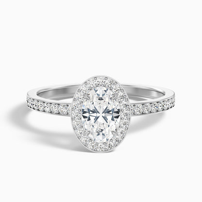 Claudia 4.5 Carat Oval Halo Pave Moissanite Diamond Ring in 10k Yellow Gold