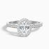 Eden 3 Carat Oval Halo Pave Lab Grown Engagement Ring in 14k White Gold  DestGlow