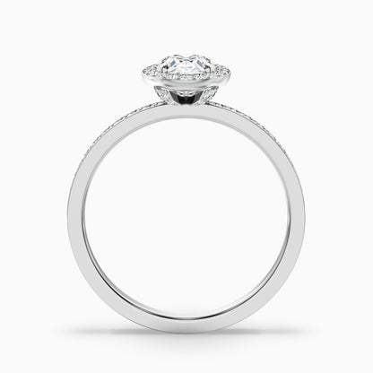 Claudia 2.5 Carat Oval Halo Pave Moissanite Diamond Ring in 10k White Gold