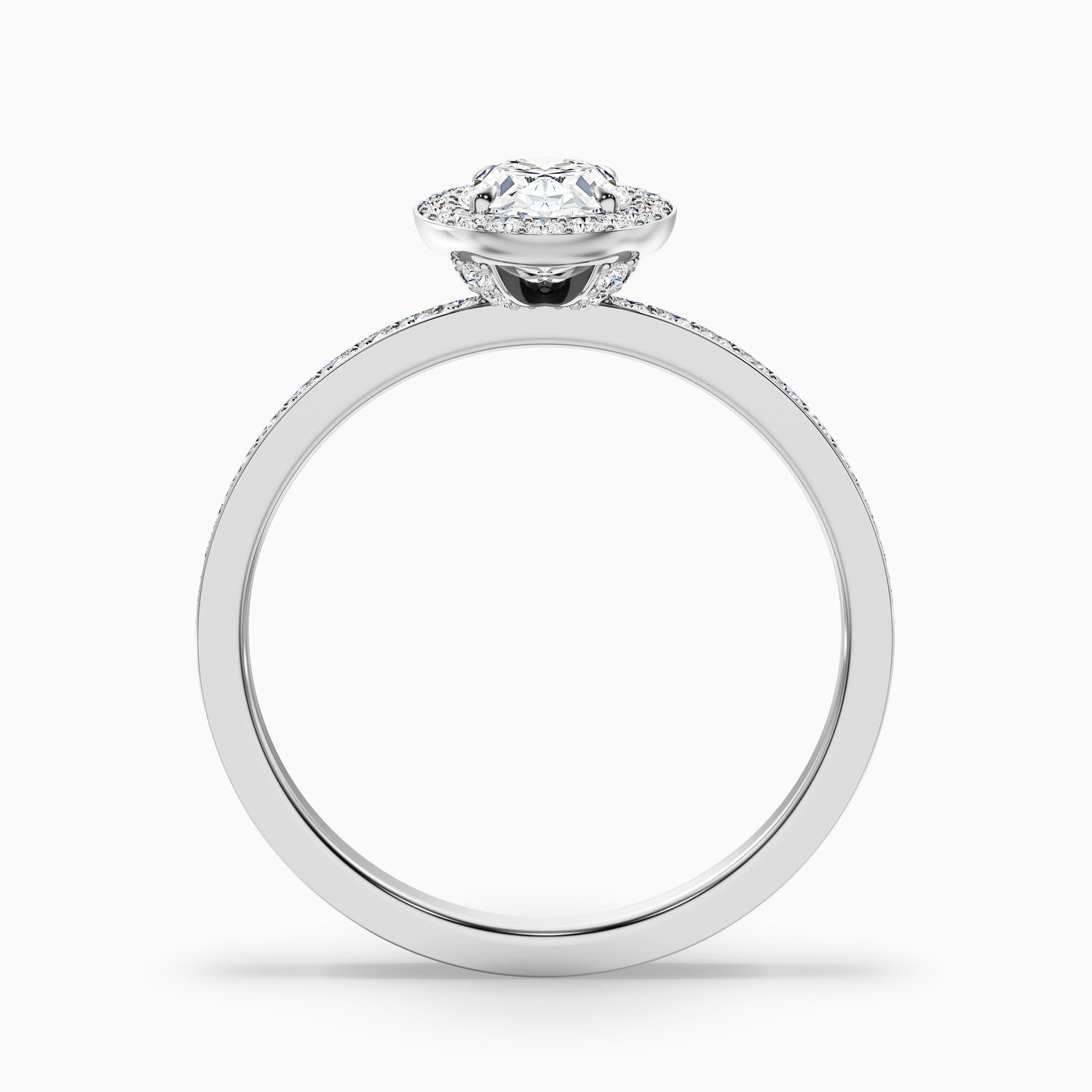 Eden 4.5 Carat Oval Halo Pave Lab Grown Engagement Ring in 14k White Gold  DestGlow