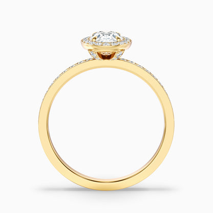 Claudia 5 Carat Oval Halo Pave Moissanite Diamond Ring in 10k White Gold